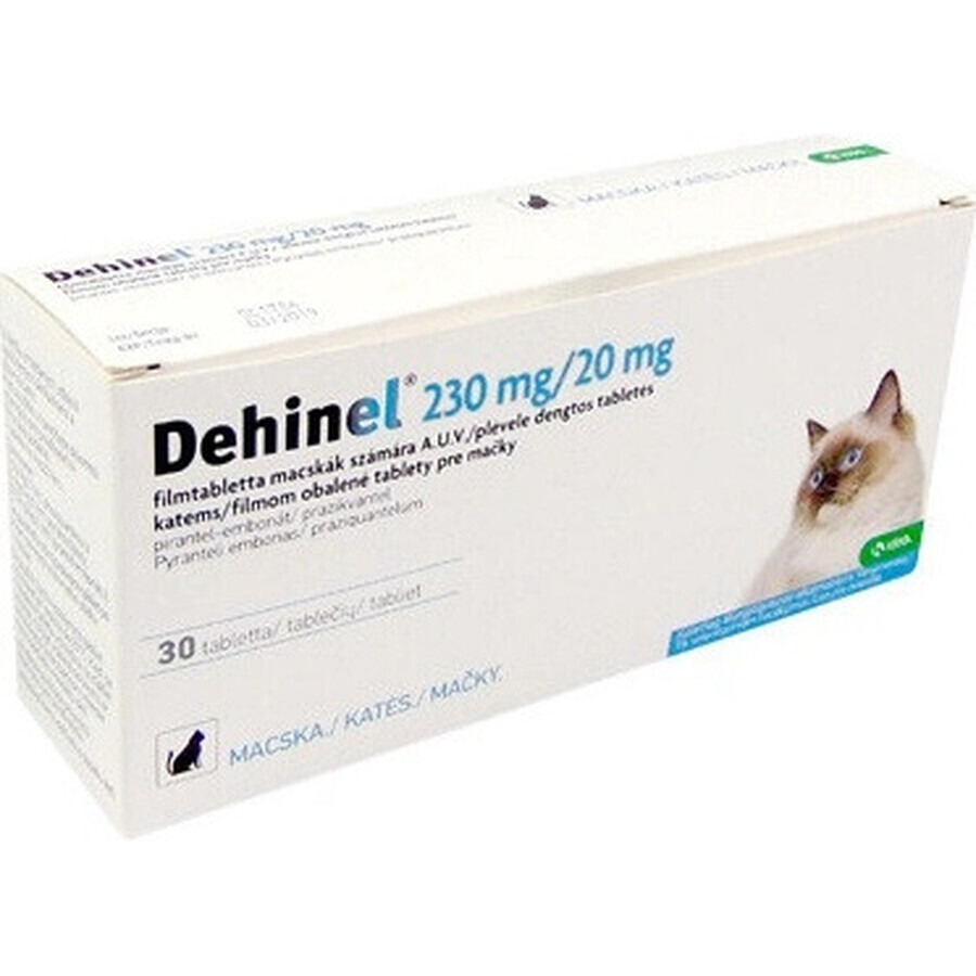 DEHINEL 230 mg/20 mg pour chats 1×30 tbl, médicament