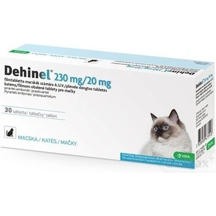 DEHINEL 230 mg/20 mg pour chats 1×30 tbl, médicament