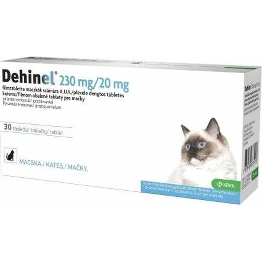 DEHINEL 230 mg/20 mg pour chats 1×30 tbl, médicament