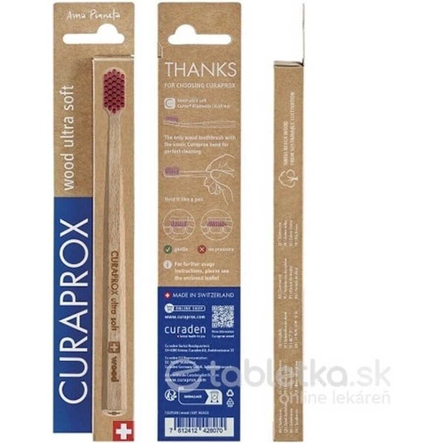 Curaprox CS wood - wooden toothbrush 1×1 pc, wooden toothbrush