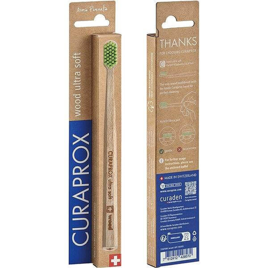 Curaprox CS wood - wooden toothbrush 1×1 pc, wooden toothbrush