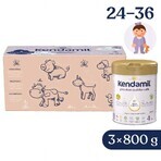 Kendamil Premium 3 HMO+, confezione regalo creativa 3×800 g, latte per i più piccoli