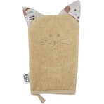 EKO Serviette de table en coton avec oreilles Chat Beige 20x15 cm 1×1 pc, serviette bébé