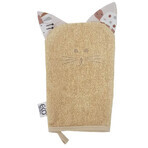 EKO Serviette de table en coton avec oreilles Chat Beige 20x15 cm 1×1 pc, serviette bébé