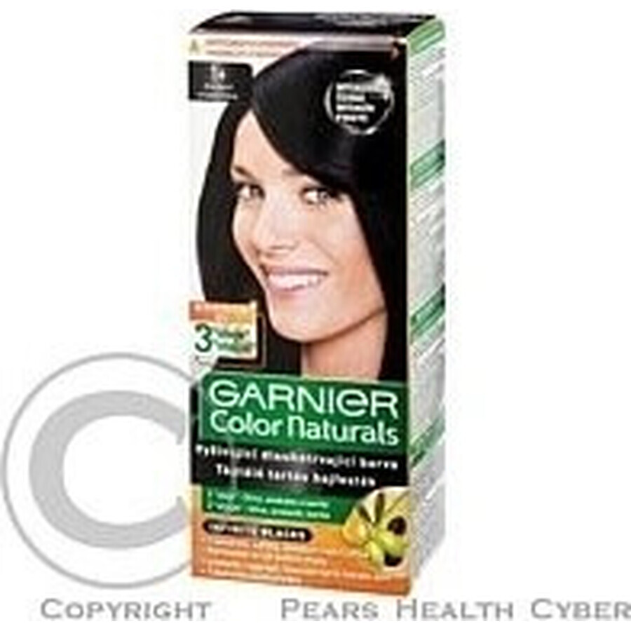 Garnier Color Naturals permanent hair color 1+ Ultra Black 1×1 bucată, culoare păr