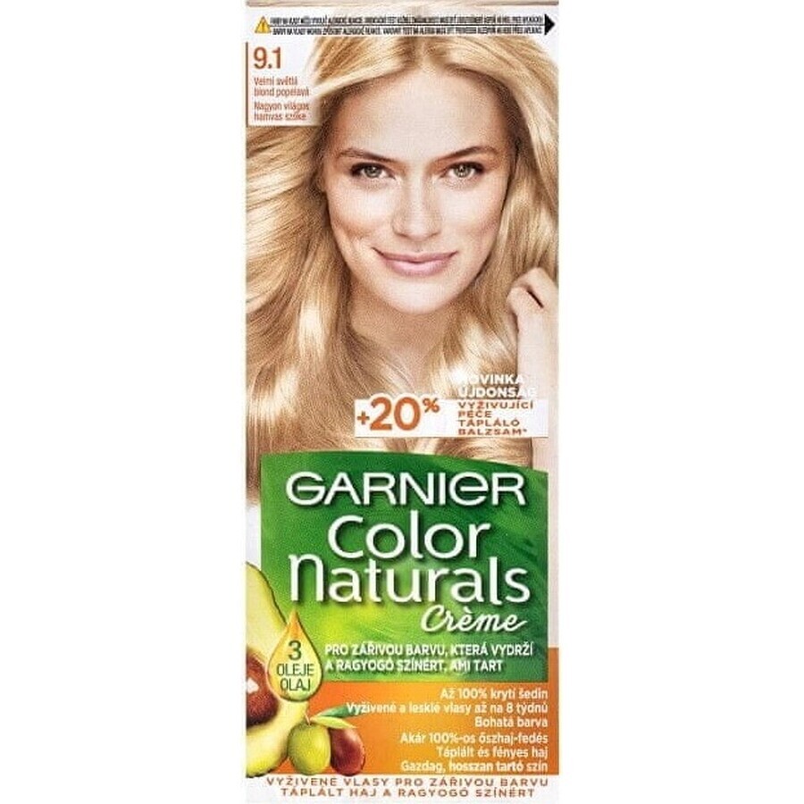 Garnier Color Naturals permanent hair color 1+ Ultra Black 1×1 bucată, culoare păr