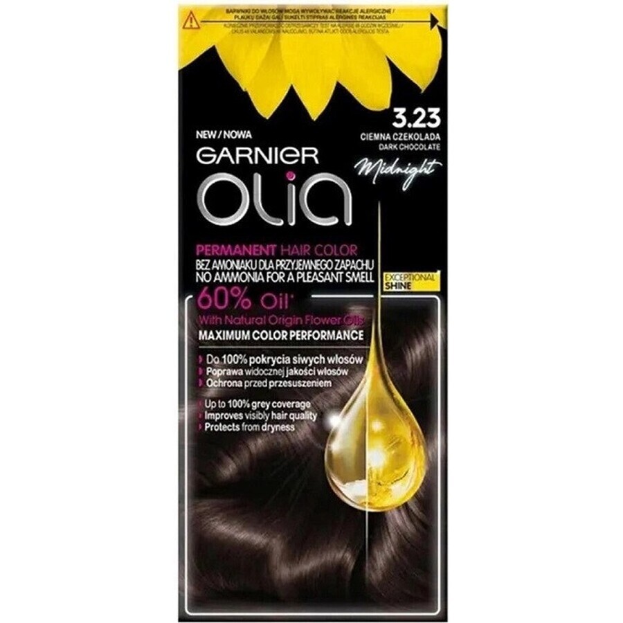 Garnier Olia permanent hair color 3.23 Dark Chocolate 1×1 set, permanent hair color