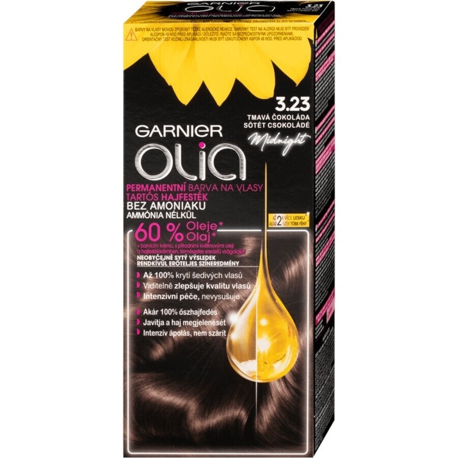 Garnier Olia permanent hair color 3.23 Dark Chocolate 1×1 set, permanent hair color