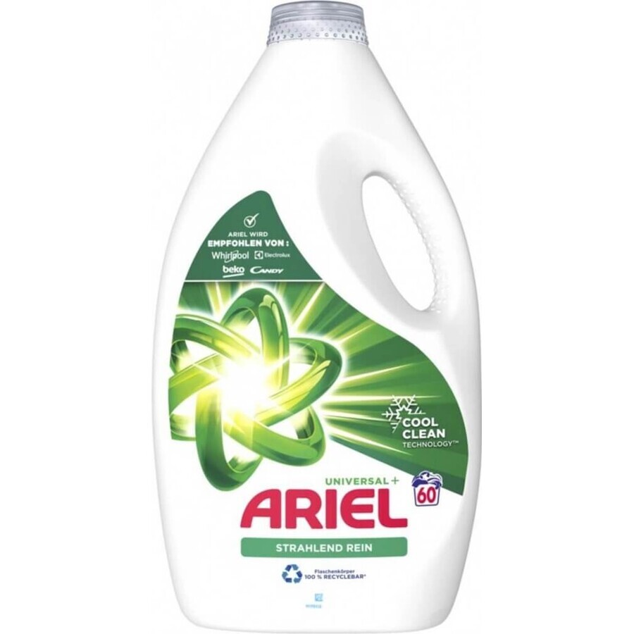 ARIEL GEL 3L / 60PD BRILLIANT CLEAN UNIVERSAL+ 1×3000 ml, gel de lavage