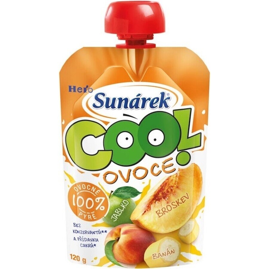 Sunar COOL Fruit Peach, Banana, Apple 1×120 g, Peach, Banana, Apple, 12m+