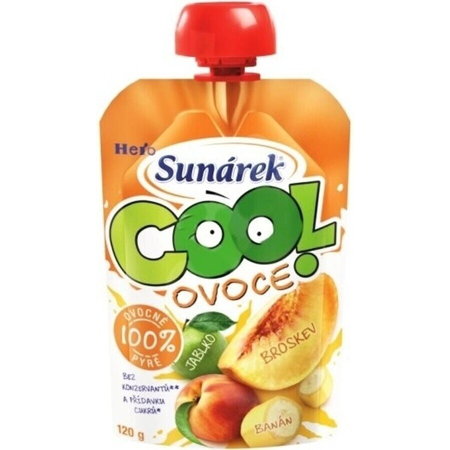 Sunar COOL Fruit Peach, Banana, Apple 1×120 g, Peach, Banana, Apple, 12m+