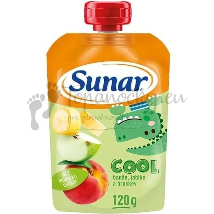 Sunar COOL Fruit Peach, Banana, Apple 1×120 g, Peach, Banana, Apple, 12m+