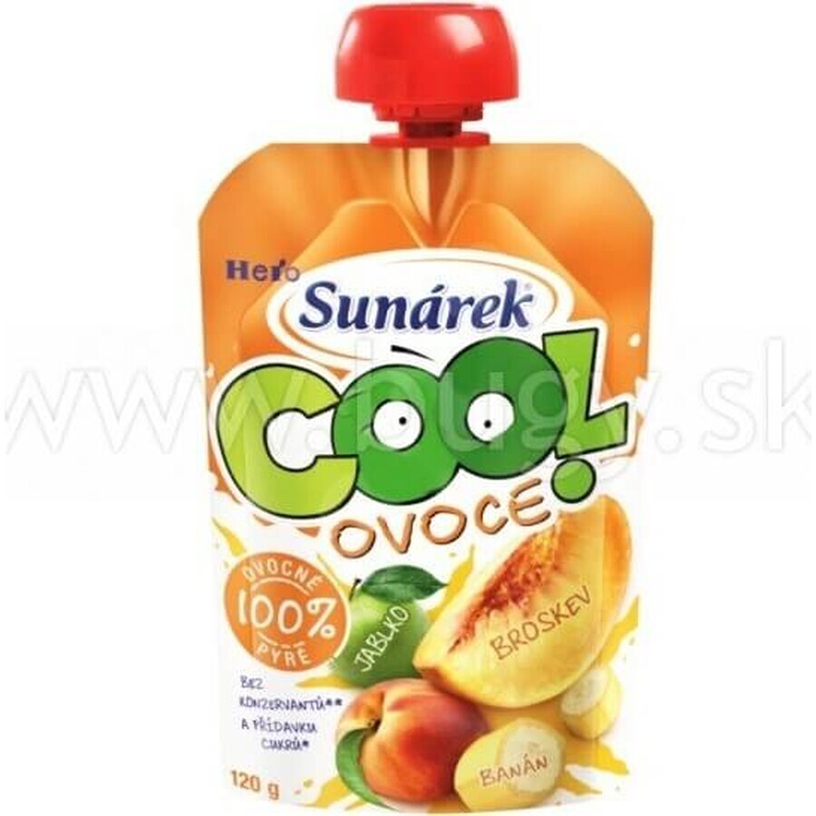 Sunar COOL Fruit Peach, Banana, Apple 1×120 g, Peach, Banana, Apple, 12m+