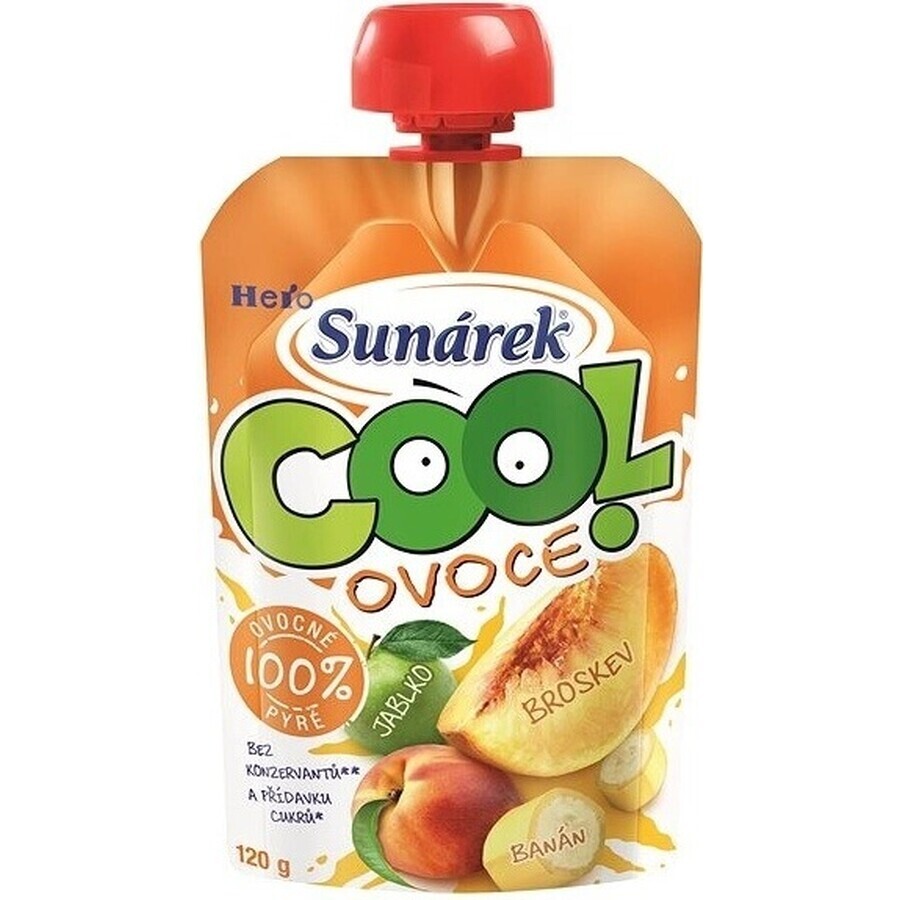 Sunar COOL Fruit Peach, Banana, Apple 1×120 g, Peach, Banana, Apple, 12m+