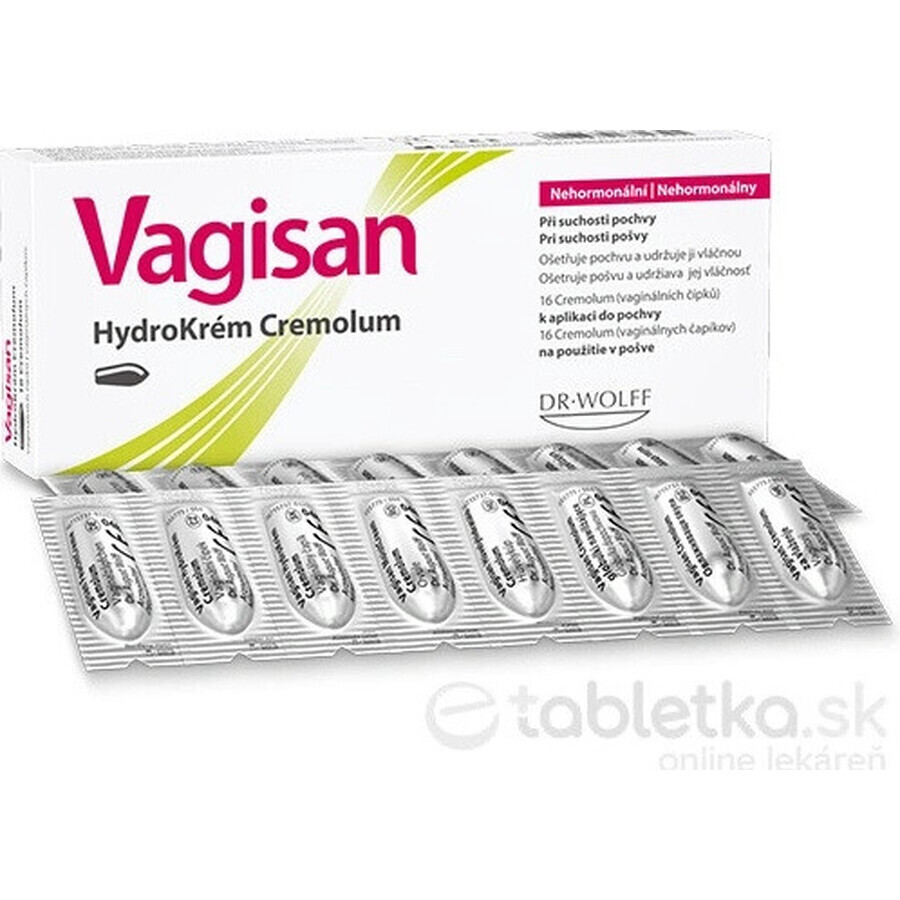 Vagisan HydroCream Cremolum 1×16 pcs, suppositoires vaginaux