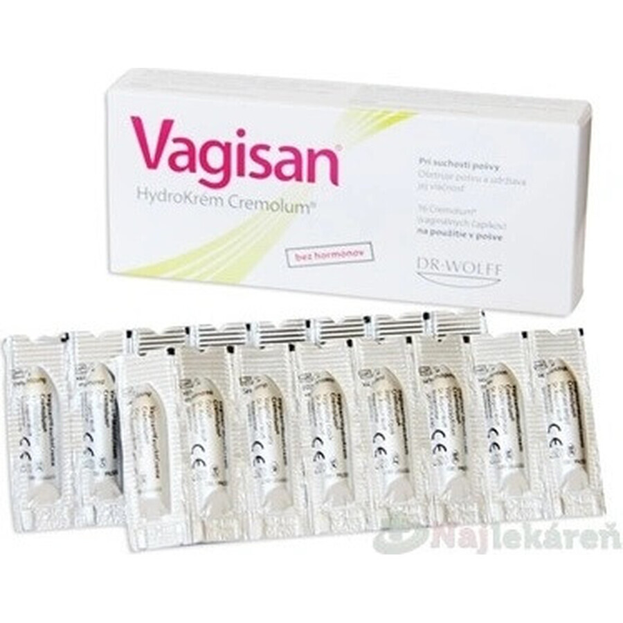 Vagisan HydroCream Cremolum 1×16 pcs, suppositoires vaginaux