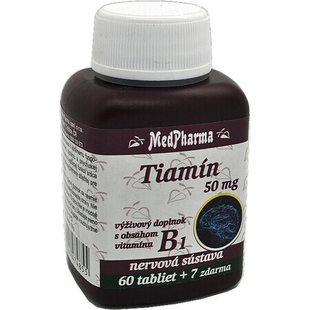 MedPharma TIAMINE 50 mg (Vitamin B1) 1×67 tbl, 60+7 frei