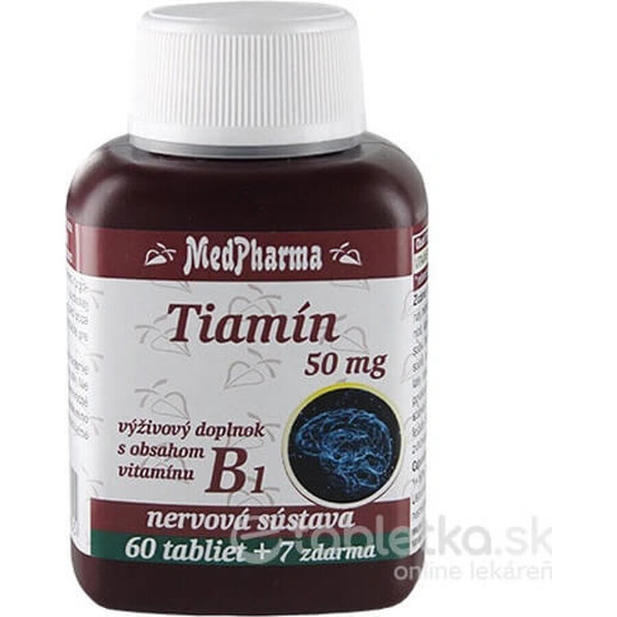 MedPharma TIAMINE 50 mg (Vitamin B1) 1×67 tbl, 60+7 frei