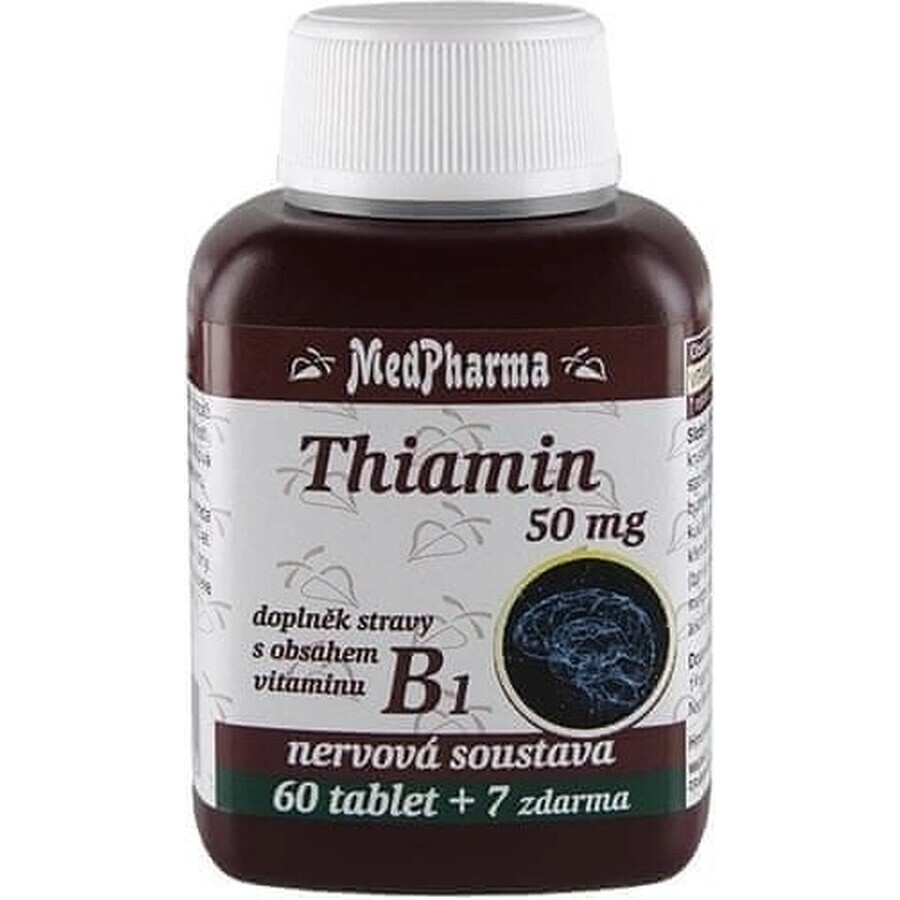 MedPharma TIAMINE 50 mg (Vitamin B1) 1×67 tbl, 60+7 frei