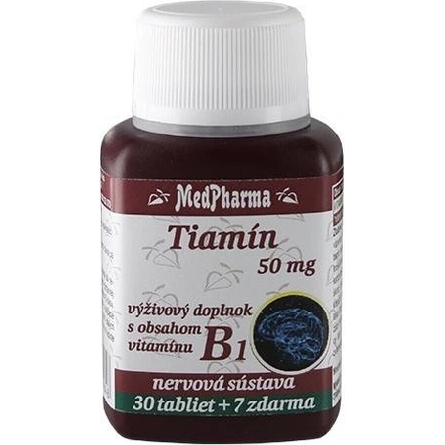 MedPharma TIAMINE 50 mg (Vitamin B1) 1×67 tbl, 60+7 frei