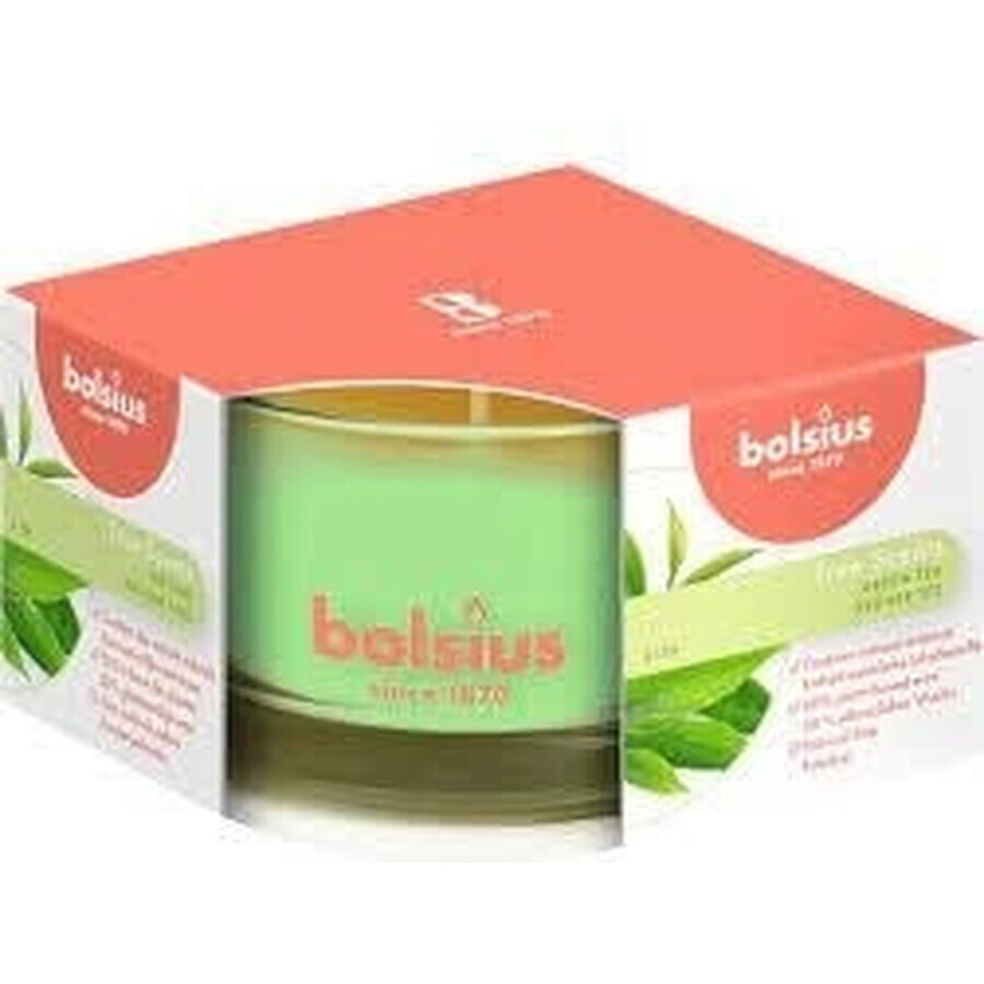 Bolsius Aromatic 2.0 Candela profumata in vetro con tè verde 1×1 pz, dimensioni 80 x 50 mm