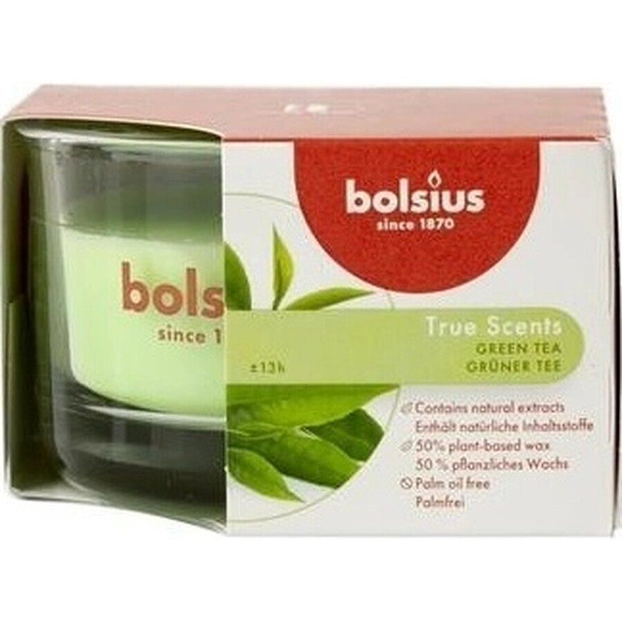 Bolsius Aromatic 2.0 Candela profumata in vetro con tè verde 1×1 pz, dimensioni 80 x 50 mm