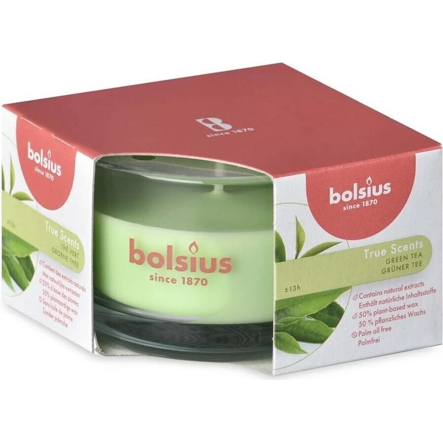 Bolsius Aromatic 2.0 Candela profumata in vetro con tè verde 1×1 pz, dimensioni 80 x 50 mm