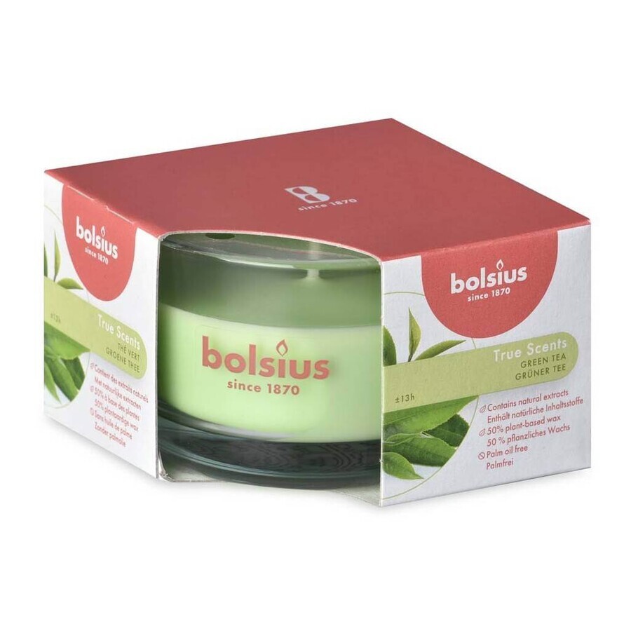 Bolsius Aromatic 2.0 Candela profumata in vetro con tè verde 1×1 pz, dimensioni 80 x 50 mm