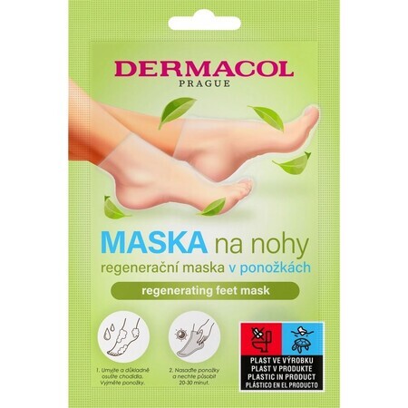 Dermacol Masque régénérant pour les pieds en chaussettes 1×1 pc, masque pour les pieds