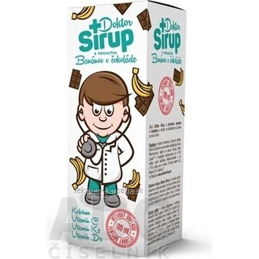 Sirop de calcium Doctor Syrup 1×100 ml, saveur chocolat et banane