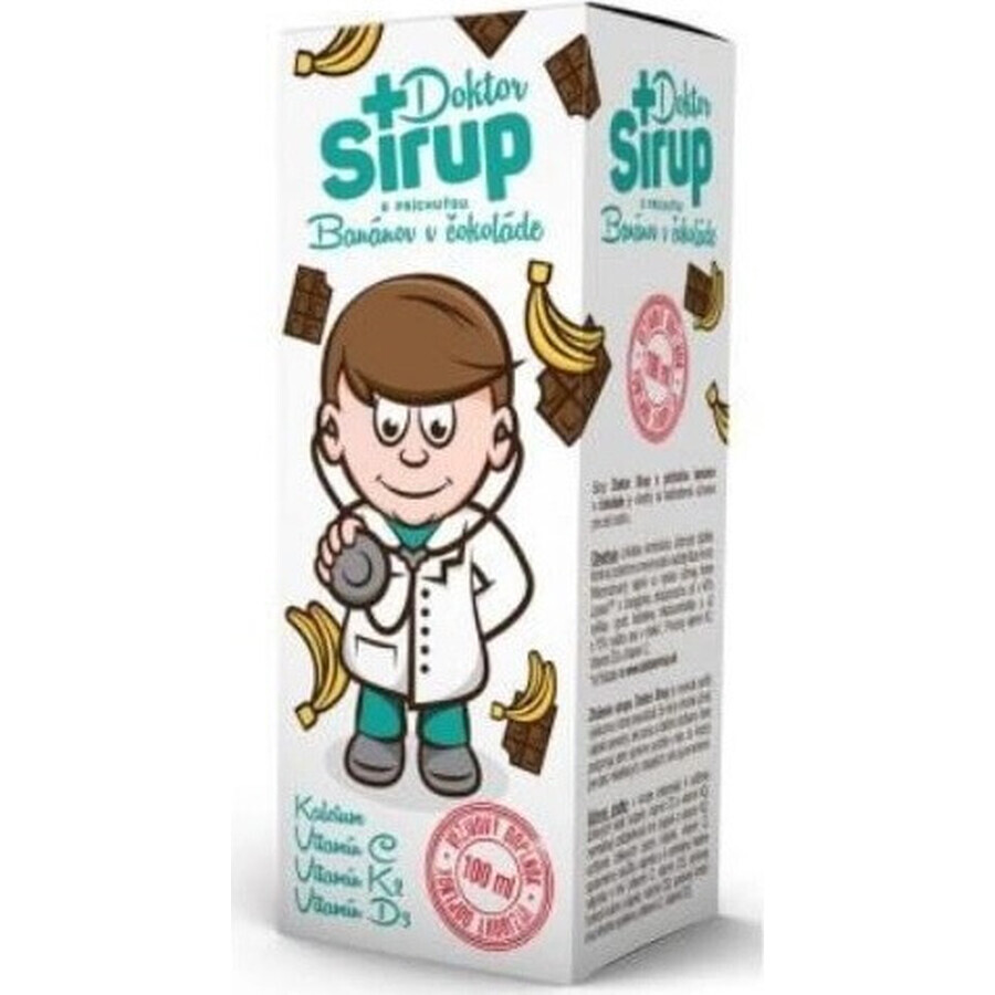 Sirop de calcium Doctor Syrup 1×100 ml, saveur chocolat et banane