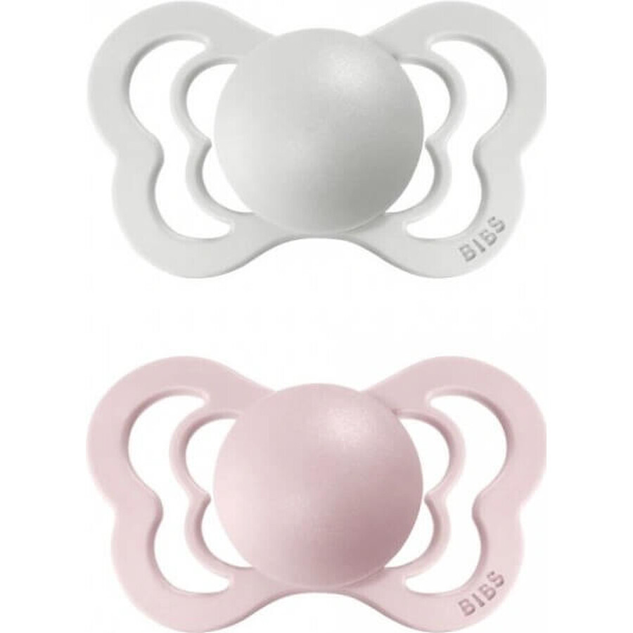 BIBS Couture kieferorthopädische Silikonschnuller 2 Stück 1×1 Stück - Größe 1, blush night/vanilla night