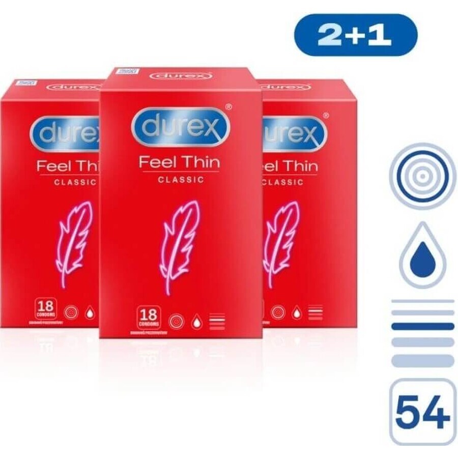 DUREX Feel Thin Extra Lubricated pack 1×54 pcs, préservatifs