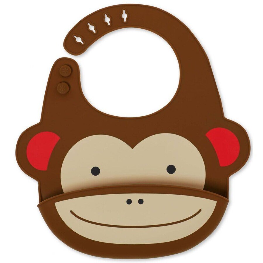 Zoo Silicone Bib Monkey 6m+ 1×1 pcs, bib