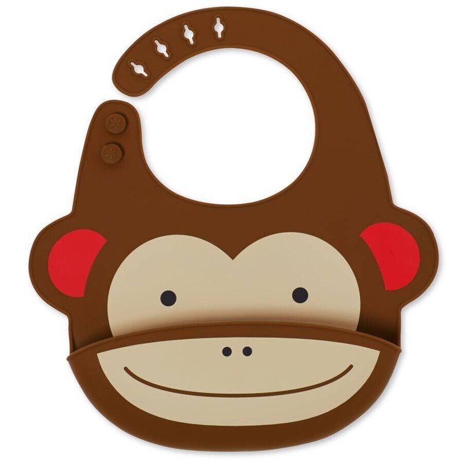 Zoo Silicone Bib Monkey 6m+ 1×1 pcs, bib