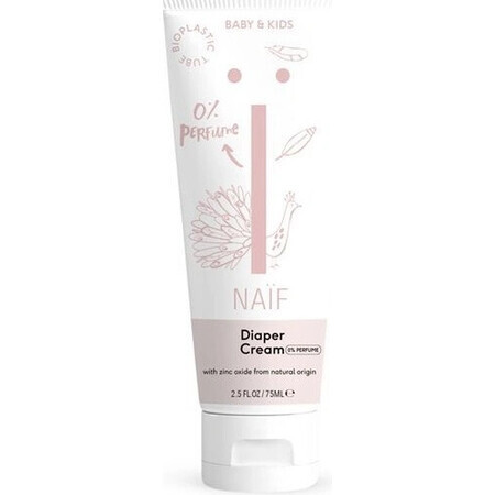 NAÏF Crème contre l'érythème fessier pour bébés et enfants Sans parfum 1×75 ml, crème contre l'érythème fessier