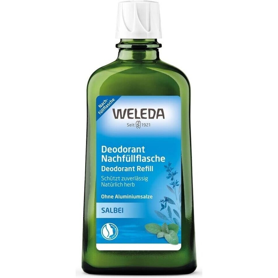 WELEDA Salbei Deodorant 1×200 ml, Deodorant, Nachfüllpackung - ohne Spray