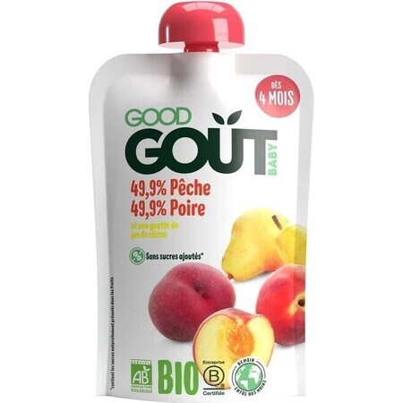 Good Gout Pesca biologica con pera 1×120 g, tasca pesca con pera