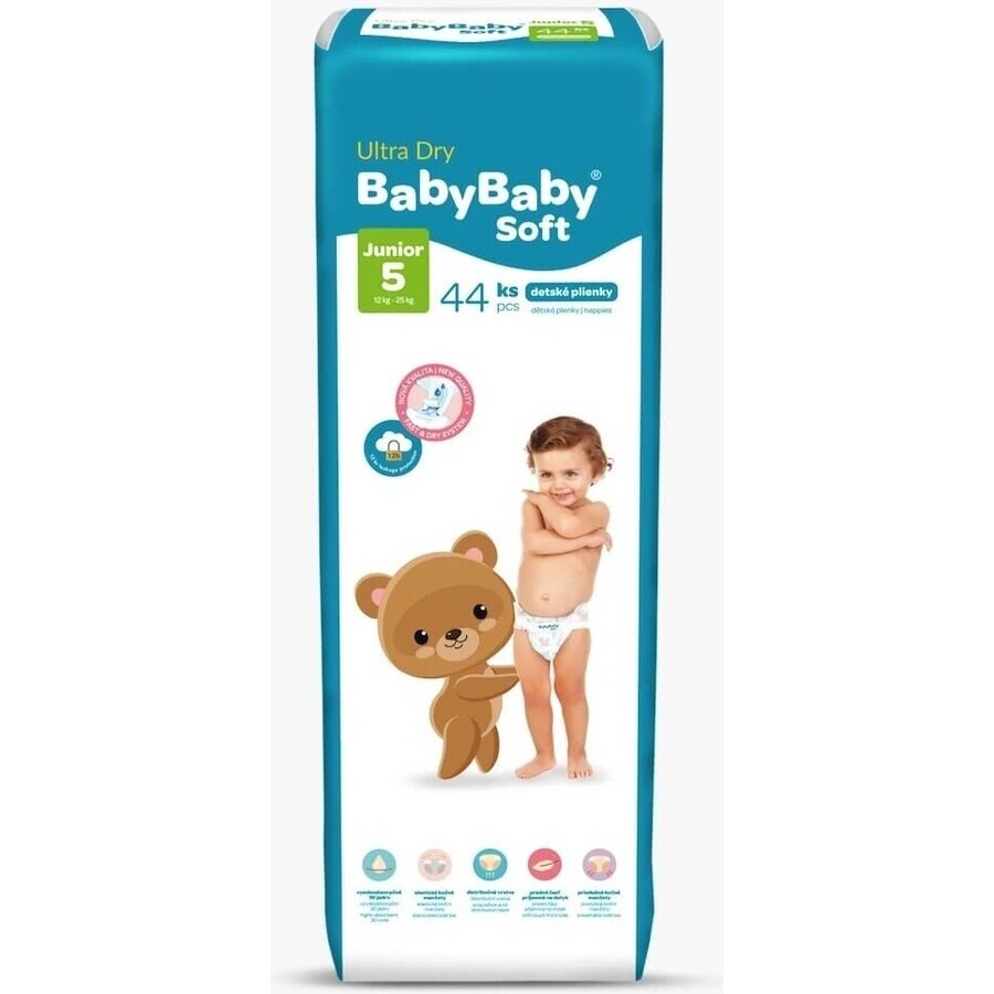 BabyBaby Soft Ultra-Dry Junior 12-25 kg 1×44 pcs, baby diapers