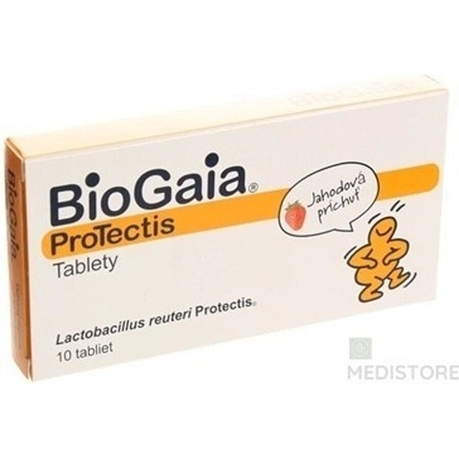 BioGaia ProTectis 1×10 pièces, comprimés à croquer - goût fraise