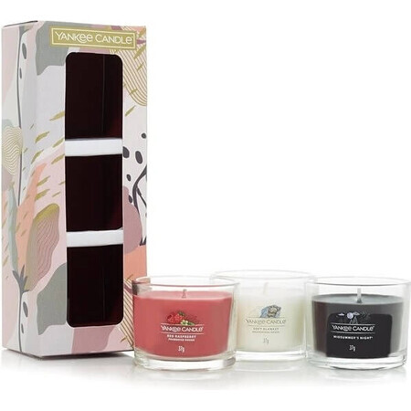 Yankee Candle - Coffret 3x bougies votives en verre 1×3 pcs, coffret cadeau bougie