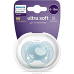 Philips AVENT Sucette Ultrasoft Premium 6-18m bleu 1 pièce 1×1 pièce, sucette