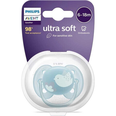 Philips AVENT Sucette Ultrasoft Premium 6-18m bleu 1 pièce 1×1 pièce, sucette