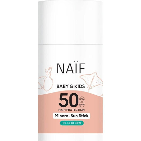 NAÏF Crème solaire SPF 50 pour enfants et bébés. 1×36 g , stick solaire