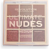 Revolution, Ultimate Nudes Medium, palette d'ombres à paupières 1×0,90 g, palette d'ombres à paupières