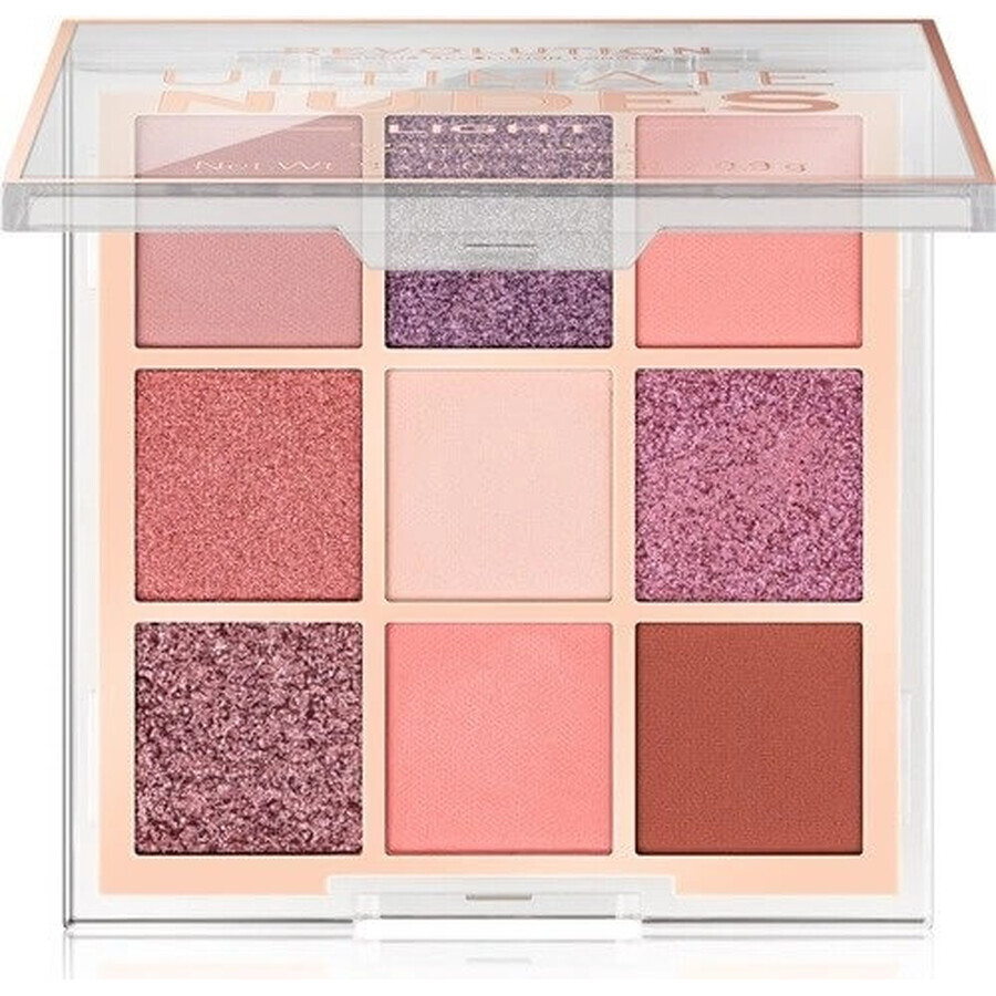 Revolution, Ultimate Nudes Medium, paleta de sombras de ojos 1×0,90 g, paleta de sombras de ojos