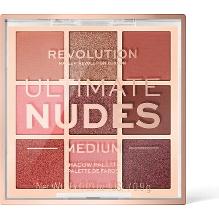 Revolution, Ultimate Nudes Medium, paleta de sombras de ojos 1×0,90 g, paleta de sombras de ojos