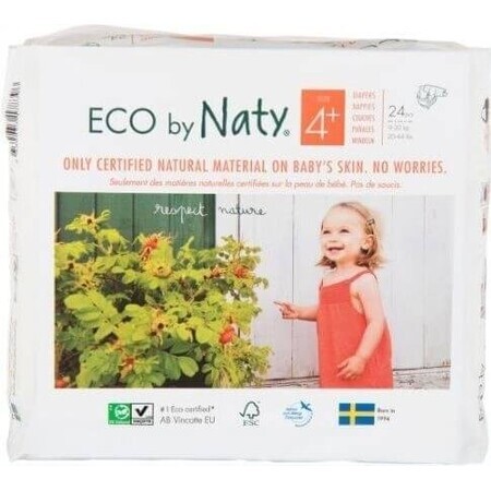 ECO BY NATY Couches jetables 4+ (9-20 kg) 24 pcs 1×24 pcs