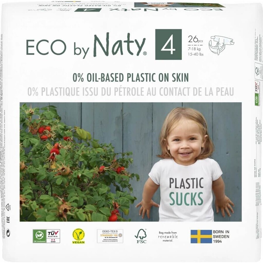 ECO BY NATY Couches jetables 4+ (9-20 kg) 24 pcs 1×24 pcs