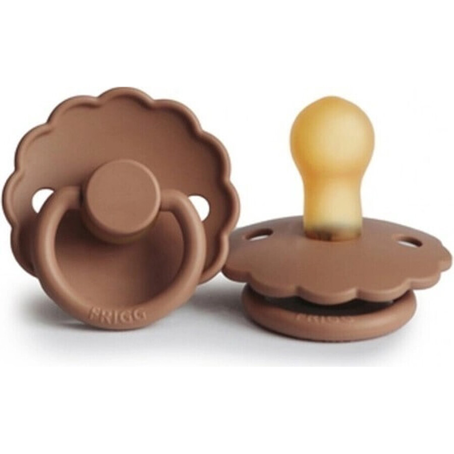 FRIGG Daisy sucette en caoutchouc Peach Bronze, 0-6m 1×1 pc, Peach Bronze, 0-6m 1×1 pc, sucette